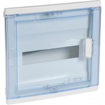Щит встраиваемый LEGRAND Nedbox с синей полупрозрачной скругленной дверью 1 рейка 12+2 модуля белый