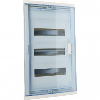 Щит встраиваемый LEGRAND Nedbox с синей полупрозрачной скругленной дверью 3 рейки 36+6 модулей белый