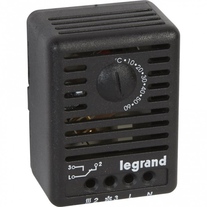 Термостат LEGRAND для шкафов/настенных шкафов XL-VDI 19' - 5-60°C , 12 или 250 В черный 034848