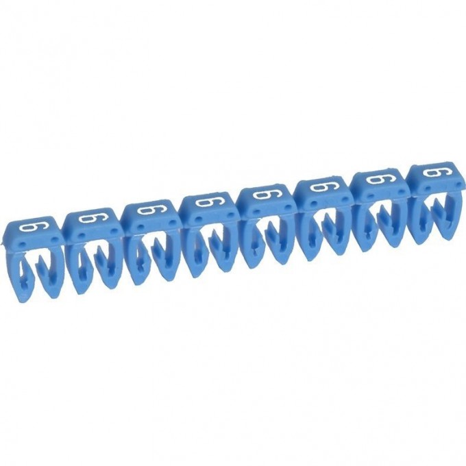 Маркер LEGRAND CAB 3 для кабеля 0,5-1,5 мм² цифра 6 синий 038216