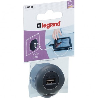 USB для зарядки LEGRAND 1.5А чёрный
