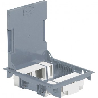 Напольная коробка LEGRAND с глубиной 65 мм неукомплектованная 4х2 модуля + 2х1 модуль антикоррозийное покрытие серый
