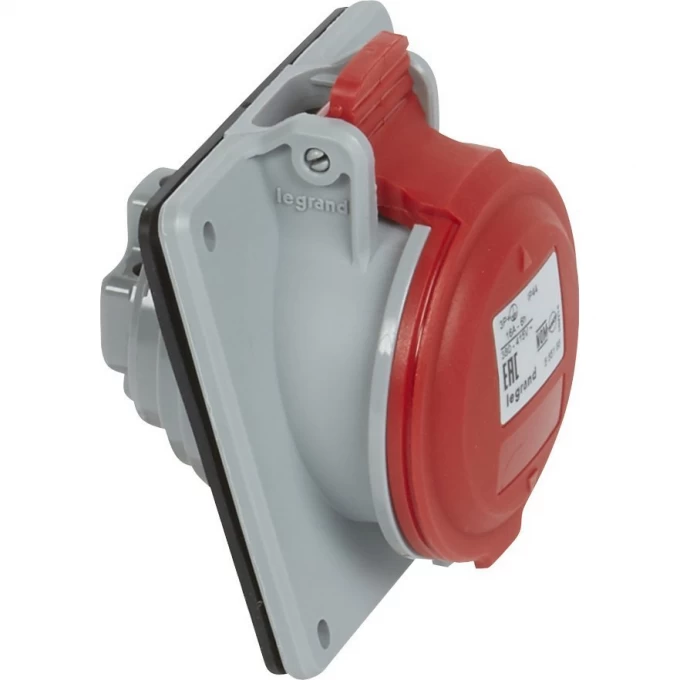 Розетка LEGRAND встраиваемая 16А 3К+З 380 В IP 44 серый 090163
