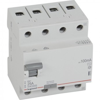 Выключатель дифференциального тока LEGRAND RX3 100мА 25А 4П AC белый