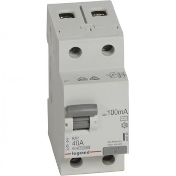 Выключатель дифференциального тока LEGRAND RX3 100мА 40А 2П тип AC белый
