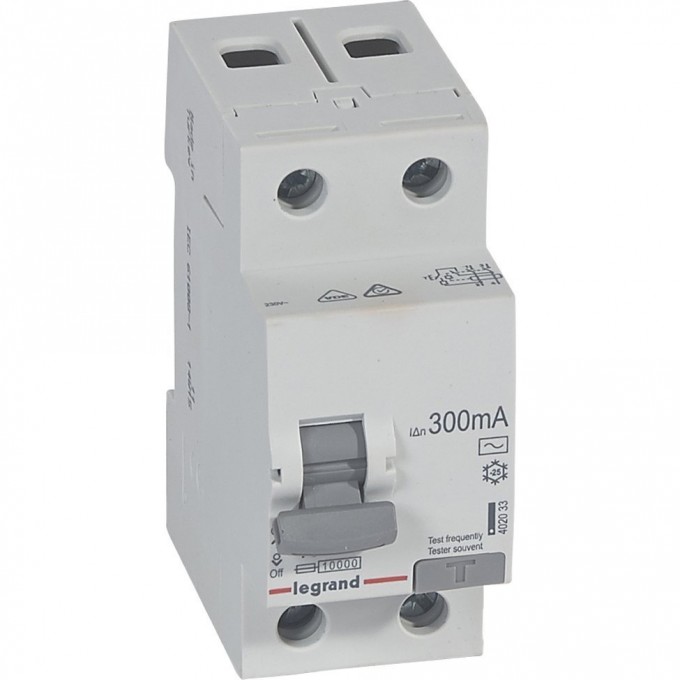 Выключатель дифференциального тока LEGRAND RX3 300мА 40А 2П тип AC белый 402033