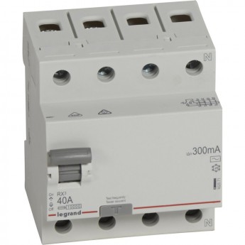 Выключатель дифференциального тока LEGRAND RX3 300мА 40А 4П тип AC белый