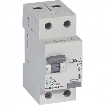 Выключатель дифференциального тока LEGRAND RX3 30мА 25А 2П тип AC белый