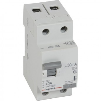 Выключатель дифференциального тока LEGRAND RX3 30мА 40А 2П тип A белый
