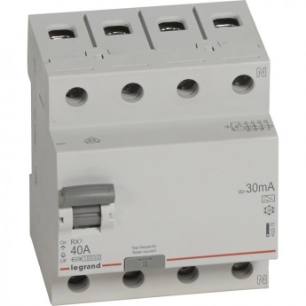 Выключатель дифференциального тока LEGRAND RX3 30мА 40А 4П тип A белый