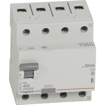 Выключатель дифференциального тока LEGRAND RX3 30мА 40А 4П тип AC белый