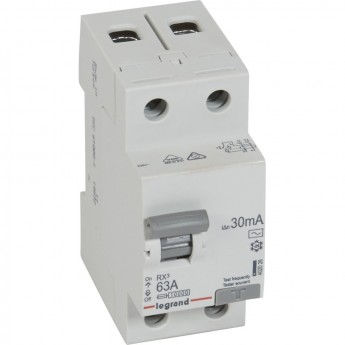 Выключатель дифференциального тока LEGRAND RX3 30мА 63А 2П тип AC белый