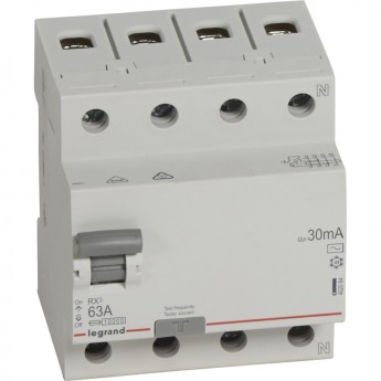 Выключатель дифференциального тока LEGRAND RX3 30мА 63А 4П тип AC белый