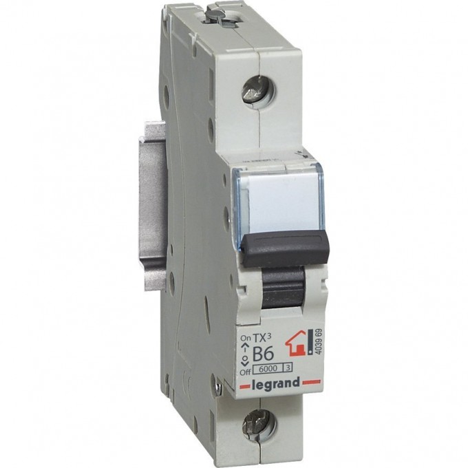 Автоматический выключатель LEGRAND TX³ 6000 6 кА тип B 1П 230/400 В 6А 1 модуль белый 403969