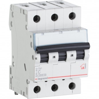 Автоматический выключатель LEGRAND TX³ 6000 6 кА тип C 3П 400 В 10А 3 модуля белый