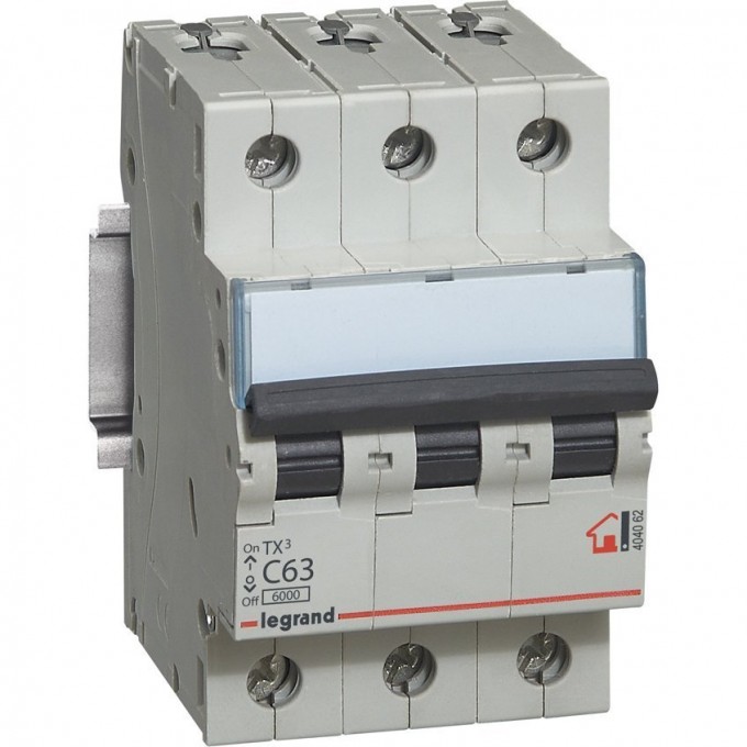 Автоматический выключатель LEGRAND TX³ 6000 6 кА тип C 3П 400 В 50А 3 модуля белый 404061
