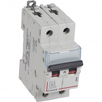 Автоматический выключатель LEGRAND DX³-E 6000 6 кА тип C 2П 230/400 В 63А 2 модуля белый