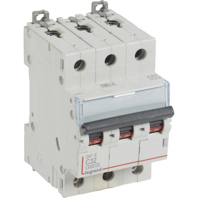 Автоматический выключатель LEGRAND DX³-E 6000 6 кА тип C 3П 230/400 В 32А 3 модуля белый 407294
