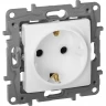 Розетка LEGRAND 2К+З со шторками немецкий стандарт 16 А 250 В Etika белый 672222