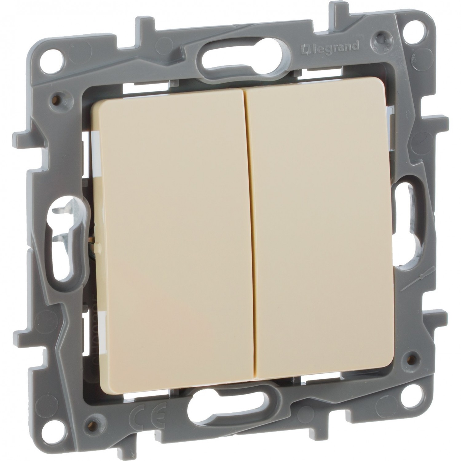 Выключатель LEGRAND Etika двухклавишный 10 A 250 В слоновая кость ...