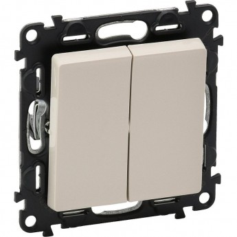 Переключатель LEGRAND Valena LIFE двухклавишный 10А 250В с лицевой панелью безвинтовые зажимы слоновая кость Переключатель LEGRAND Valena LIFE двухклавишный 10А 250В с лицевой панелью безвинтовые зажимы слоновая кость