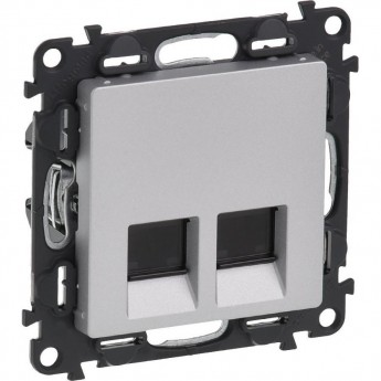 Информационная розетка LEGRAND Valena LIFE двойная RJ45 Кат.6 UTP с лицевой панелью алюминий
