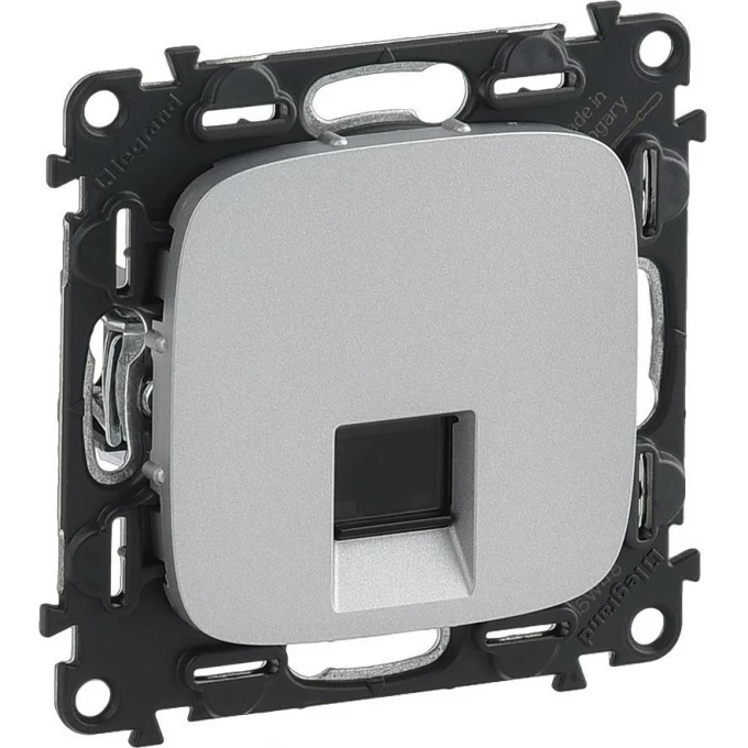 Розетка LEGRAND Valena ALLURE информационная одиночная RJ45 кат.5е UTP с лицевой панелью алюминий 753940 Розетка LEGRAND Valena ALLURE информационная одиночная RJ45 кат.5е UTP с лицевой панелью алюминий 753940