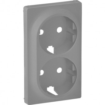 Лицевая панель LEGRAND Valena LIFE для двойной силовой розетки 2х2К+З алюминий