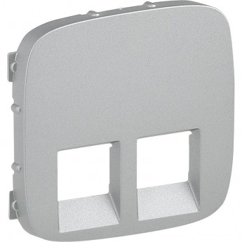 Лицевая панель LEGRAND Valena ALLURE для двойных телефонных/информационных розеток алюминий