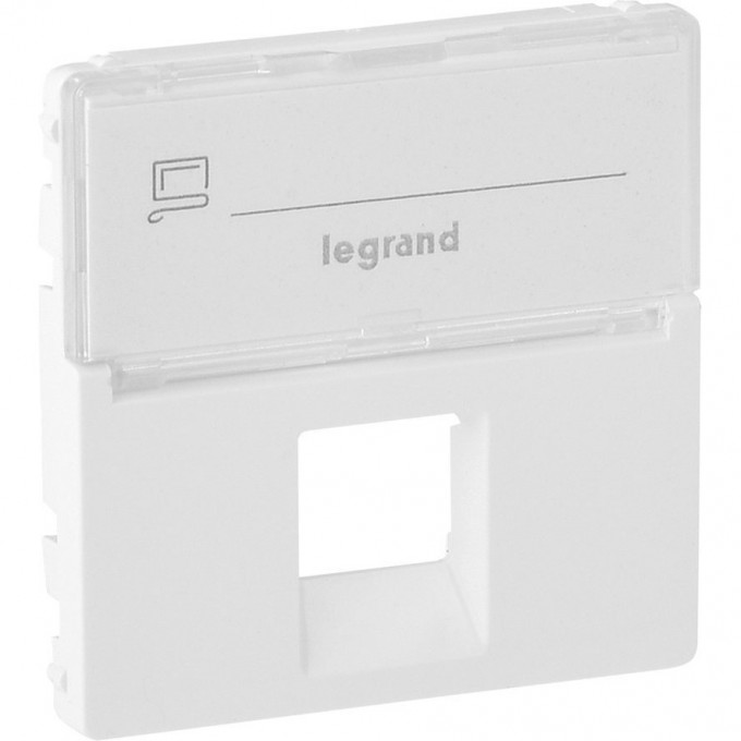 Лицевая панель LEGRAND Valena LIFE для одиночных розеток телефонных/информационных с держателем маркировки белый 755470