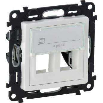 Адаптер для разьемов LEGRAND KEYSTONE VALENA LIFE двойной с лицевой панелью белый