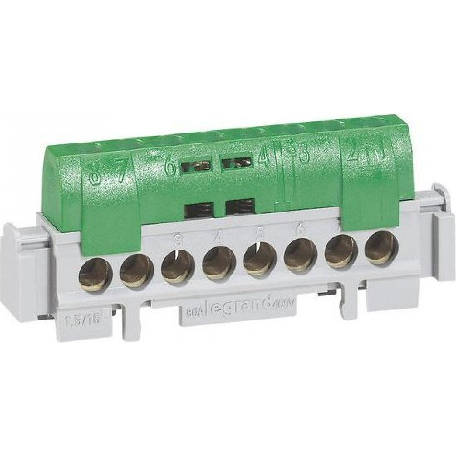 Клеммная колодка LEGRAND IP 2X фаза чёрная 8 x 1,5-16 мм² длина 75мм ...