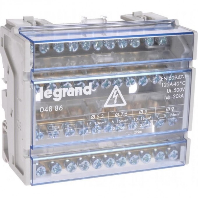 Модульный распределительный блок LEGRAND 4П 125A 11 подключений 04886