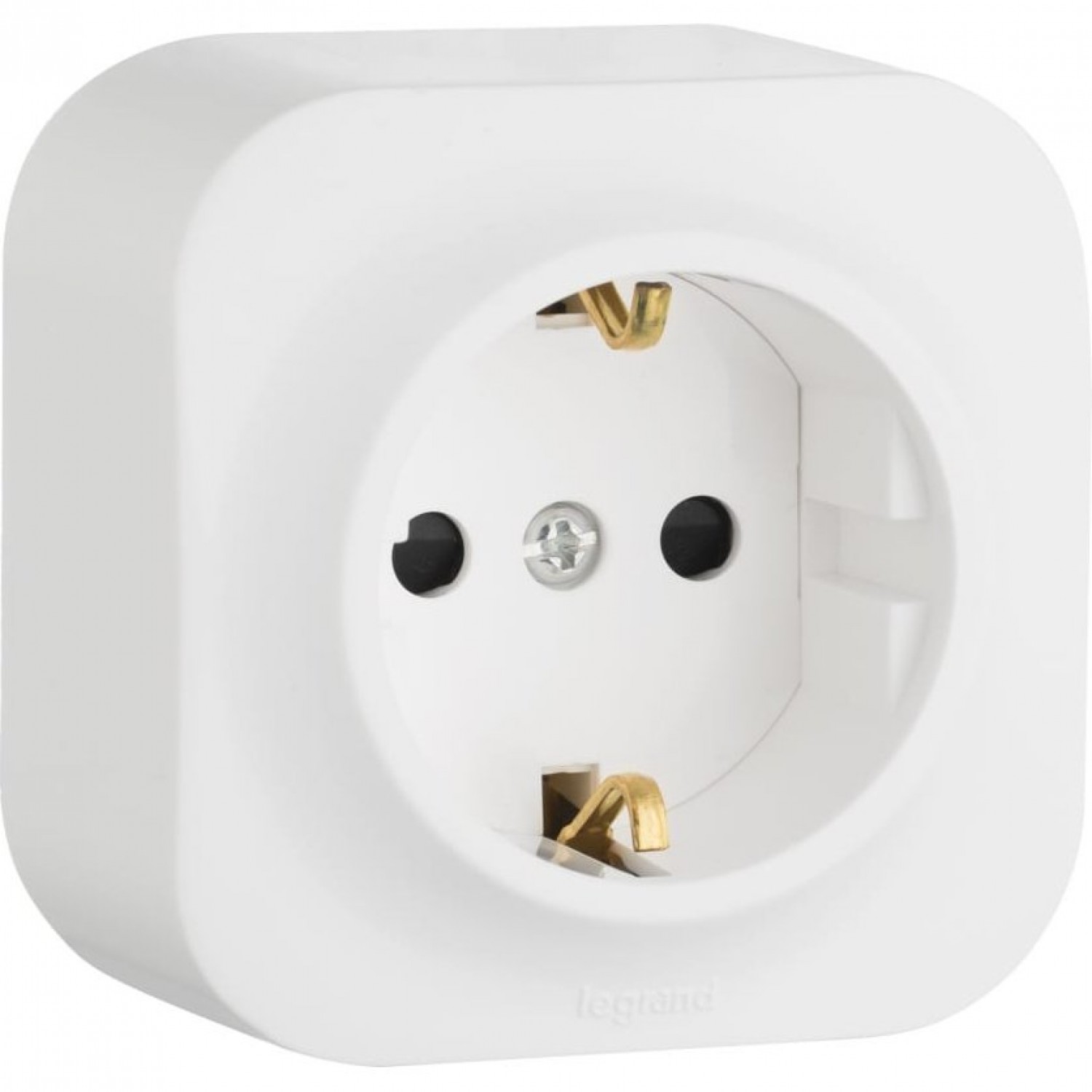 Розетка LEGRAND 2К+З с защитными шторками 16 A 250 В Quteo IP 20 белый ...