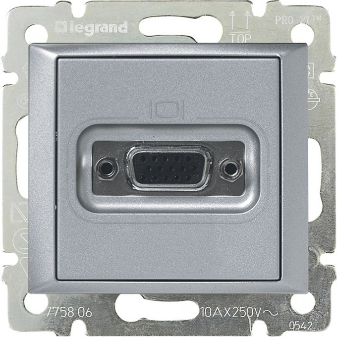 Розетка LEGRAND HD 15 для видеоустройств Valena алюминий 770283
