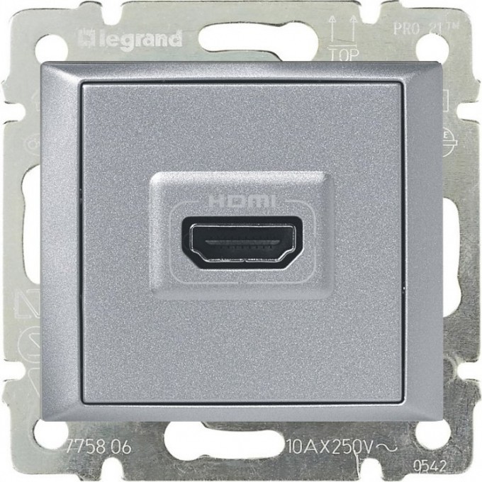 Розетка LEGRAND HDMI для аудио/видеоустройств Valena алюминий 770285