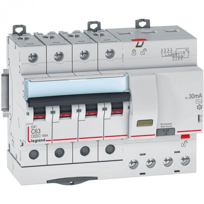 Выключатель автоматический дифференциального тока LEGRAND DX3 63А 4П тип AC 411192