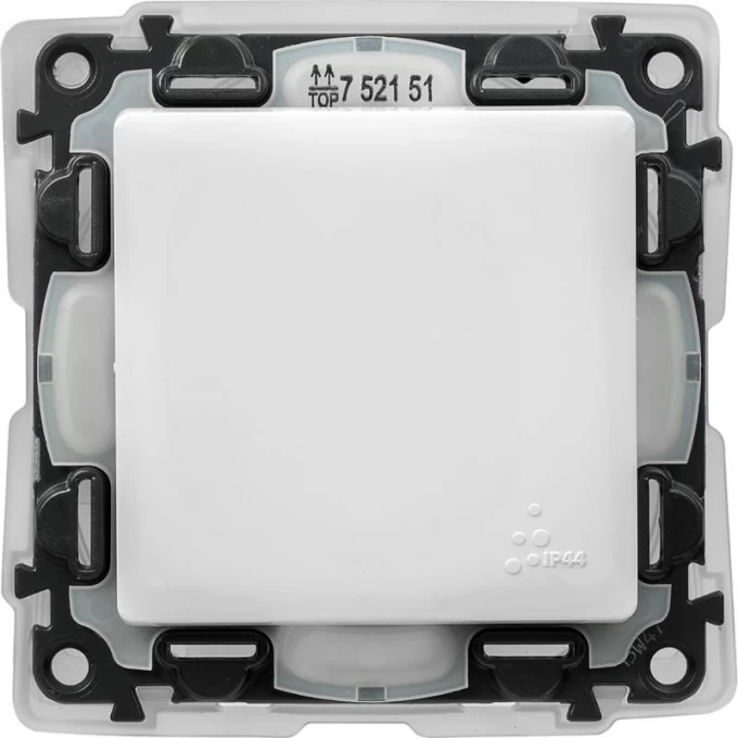 Выключатель LEGRAND Valena LIFE IP44 10АХ 250В с лицевой панелью безвинтовые зажимы белый 752151