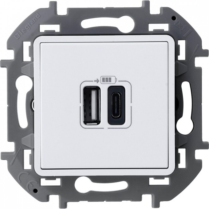 Зарядное устройство LEGRAND INSPIRIA с двумя USB разьемами A C 240В/5В 3000мА белый 673760