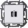 Зарядное устройство LEGRAND INSPIRIA с двумя USB разьемами A C 240В/5В 3000мА белый 673760