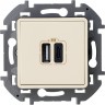 Зарядное устройство LEGRAND INSPIRIA с двумя USB разьемами A C 240В/5В 3000мА слоновая кость 673761