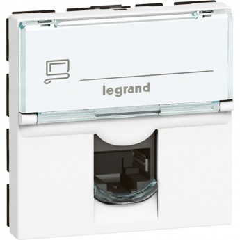 Розетка LEGRAND Mosaic RJ45 FTP кат.6, 2 модуля, белый