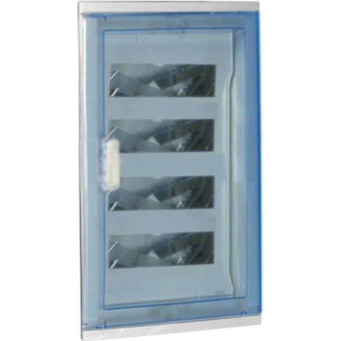 Щит встраиваемый LEGRAND Nedbox с синей полупрозрачной скругленной дверью 4 rрейки 48+8 модулей белый 001424