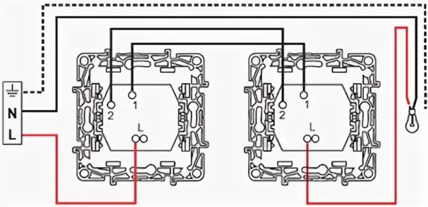 Legrand 4 124 00 схема подключения Подключение выключателей и переключателей бренда Legrand